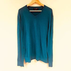 Banana Republic teal v neck luxe sweater. Size XL